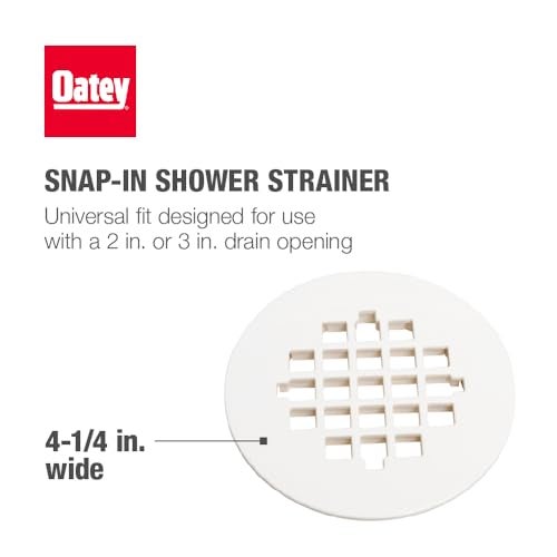 Oatey 4-1/4 in. Carded White Plastic Snap-Tite Strainer - Image 4