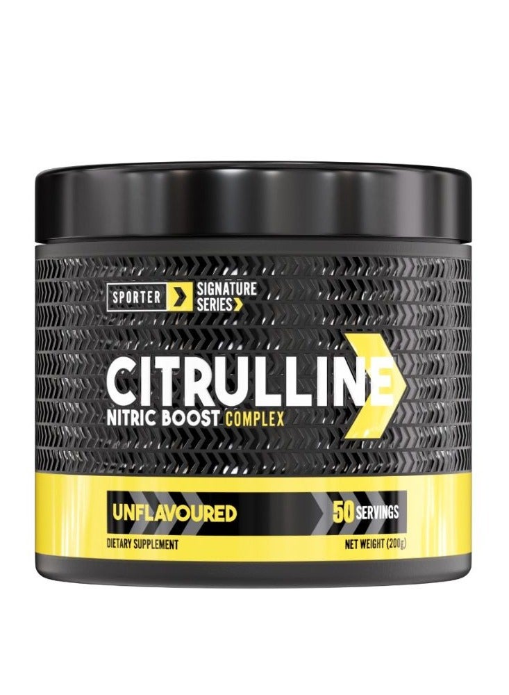 SPORTER Citrulline Nitric Boost, Unflavored, 200g – Supports Endurance, Stamina & Muscle Recovery for Athletes - Image 1