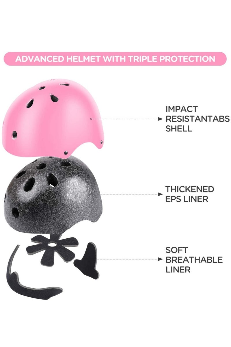 Kids Helmet and Pads Set, 7 in 1 Adjustable Helmet, Knee Pads, Elbow Pads, and Wrist Guards for Boys and Girls Ages 3-8, Protective Gear for Skateboarding, Biking, Scooters, and Hoverboards - Image 4