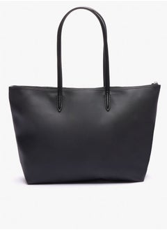 لاكوست حقيبة لاكوست النسائية الكبيرة 12.12 Concept Zip Tote، حقيبة كتف نسائية محمولة باليد، حقيبة أنيقة متعددة الاستخدامات بسعة كبيرة، حقيبة تسوق نسائية، 45 سم × 30 سم × 12 سم، لون أسود  - Image 3
