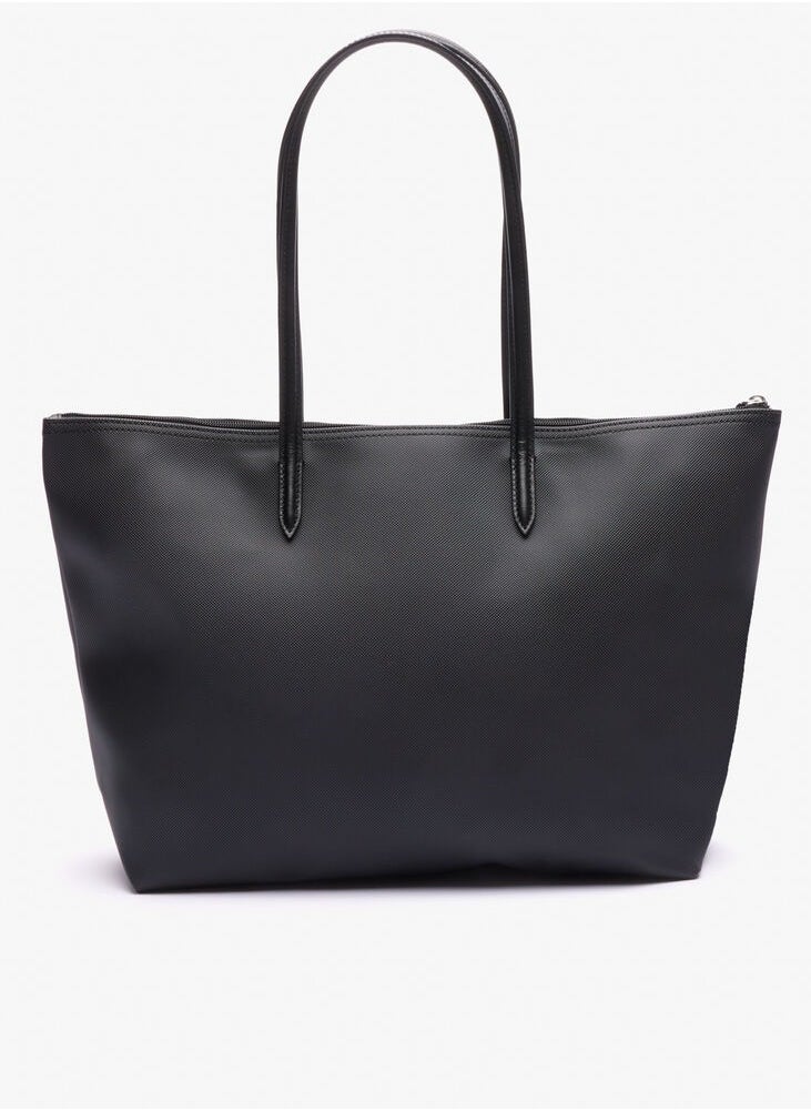 LACOSTE Lacoste Women's Large 12.12 Concept Zip Tote Bag, Women's Handheld Shoulder Bag, Fashion Versatile Large Capacity Bag, Women's Shopper Tote Bag, 45cm * 30cm * 12cm Black  - Image 3