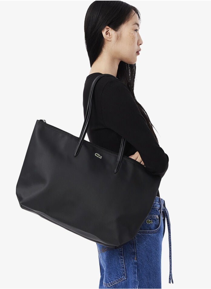 LACOSTE Lacoste Women's Large 12.12 Concept Zip Tote Bag, Women's Handheld Shoulder Bag, Fashion Versatile Large Capacity Bag, Women's Shopper Tote Bag, 45cm * 30cm * 12cm Black  - Image 2