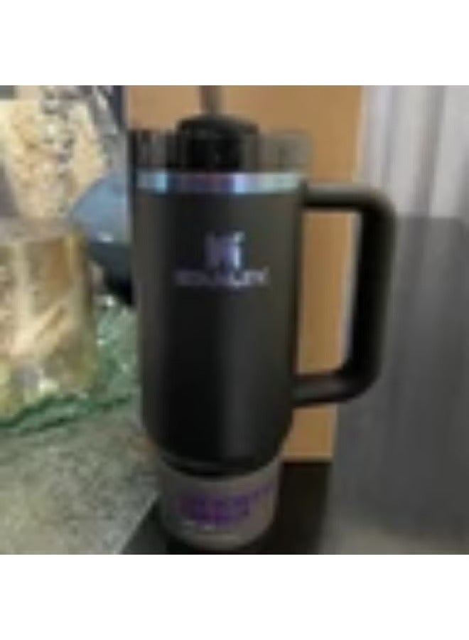 STANLEY Quencher H2.0 FlowState Tumbler 40oz - Durable Stainless Steel Insulated Travel Mug with 3-Position Leak-Resistant Lid, Flip Straw & Easy-Carry Handle - BPA-Free, Keeps Drinks Cold 48H - Dishwasher Safe, Spill-Proof, Reusable Cup for Gym, Office, Car, or Outdoor Use - Black Chroma