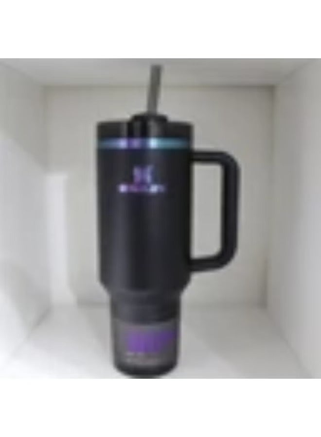STANLEY Quencher H2.0 FlowState Tumbler 40oz - Durable Stainless Steel Insulated Travel Mug with 3-Position Leak-Resistant Lid, Flip Straw & Easy-Carry Handle - BPA-Free, Keeps Drinks Cold 48H - Dishwasher Safe, Spill-Proof, Reusable Cup for Gym, Office, Car, or Outdoor Use - Black Chroma