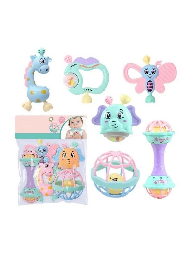 Globular Baby Rattles & Teethers Early Development Toys (6 Piece Combo Rattle Set) - Image 1
