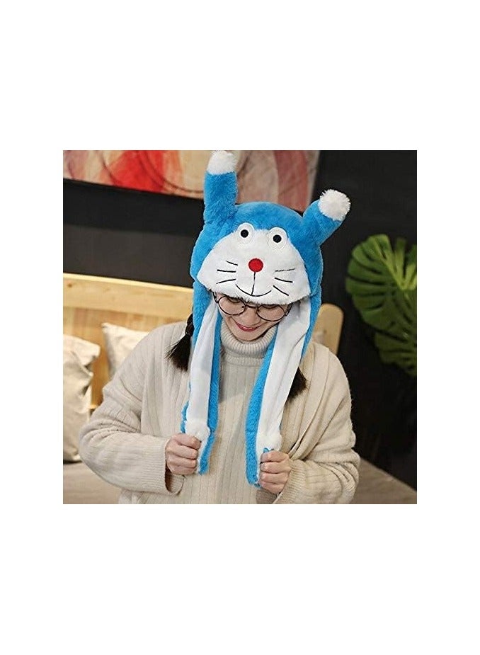 general Hat Plush Toys - Kawaii Plush Hat Toys Cute Hat, Ears Moving Doraemon Hat - Image 1