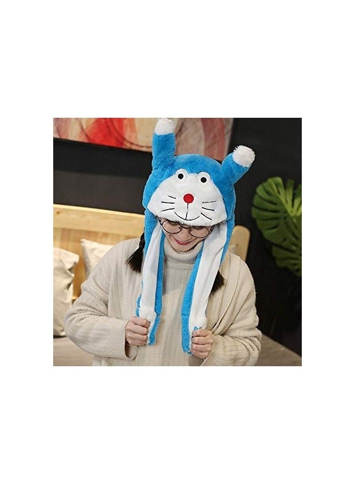 general Hat Plush Toys - Kawaii Plush Hat Toys Cute Hat, Ears Moving Doraemon Hat - Image 2