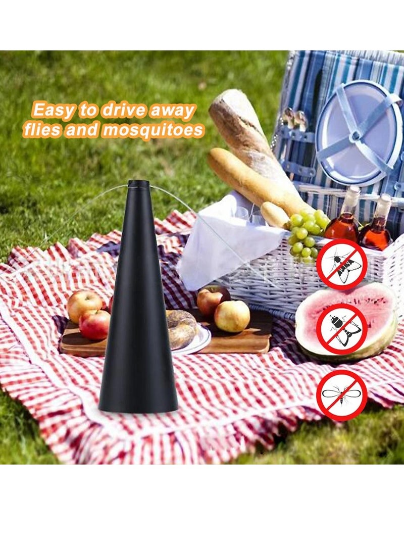 AROAQ Fly Repellent Fan, Portable Multifunction Insect Repellent Fan, Non Toxic Electronic Fly Fan With Soft Blade, Electric Battery Operated Food Protector Tool For For Home Picnic Patio, (Gold) - Image 5