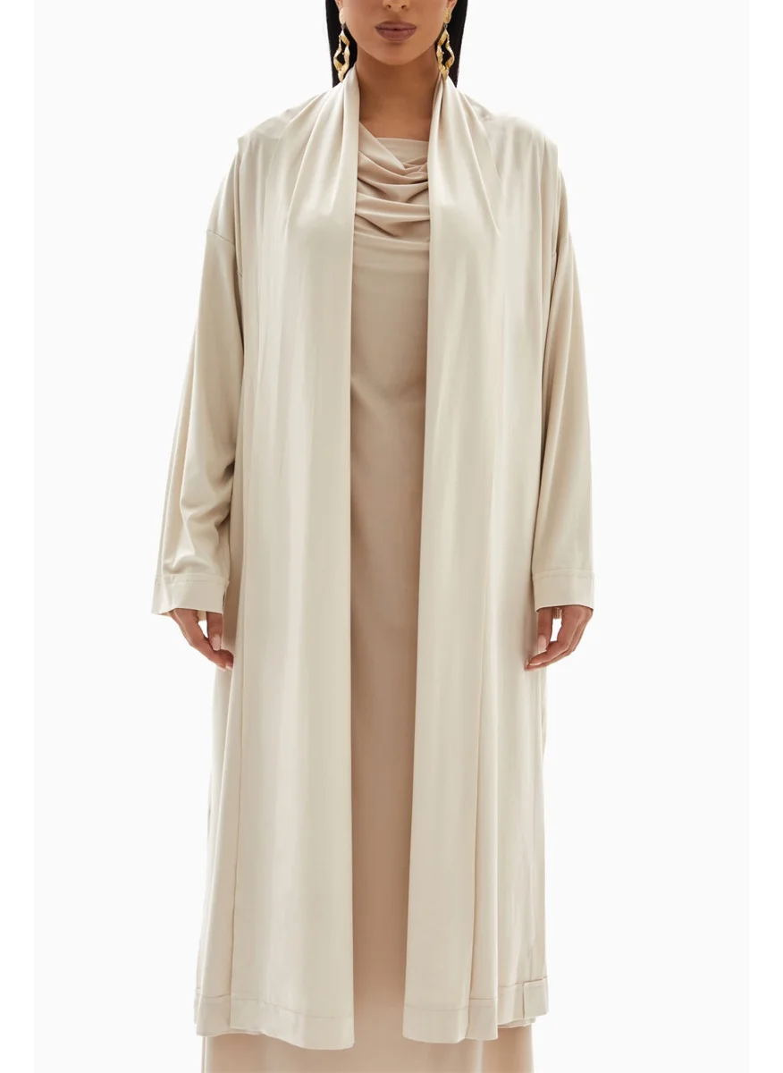وي كرييت Beige Plain Kimono By WECRE8