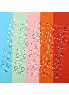 Excefore 240 Pcs False Nail Display Tips Nail Art Display Chart Nail Art Color Display Tips Tool Swatch Sticks with Adhesive Sticker for Nail Polish Training Practicing (Transparent)  - Image 1