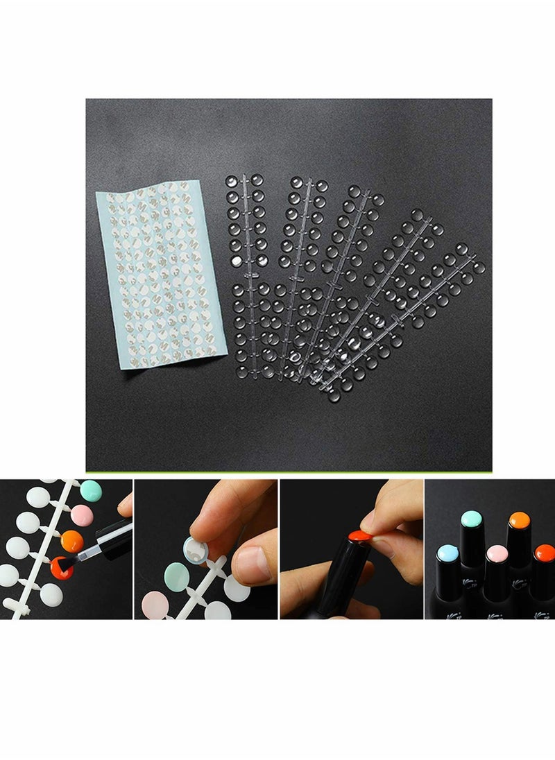 Excefore 240 Pcs False Nail Display Tips Nail Art Display Chart Nail Art Color Display Tips Tool Swatch Sticks with Adhesive Sticker for Nail Polish Training Practicing (Transparent)  - Image 3