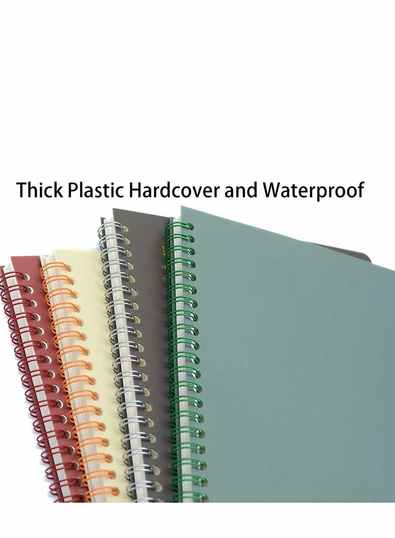 Spiral Notebooks 4 Pack College Ruled Paper A5 8.3x5.9inch Thick Plastic Hardcover 80 Sheets for Study and Notes - Image 3