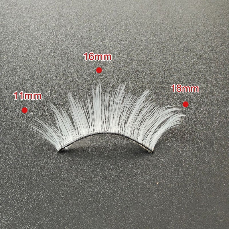 White Long Hard Stem Anime False Eyelashes For Stage Performance Comic Con - Image 4