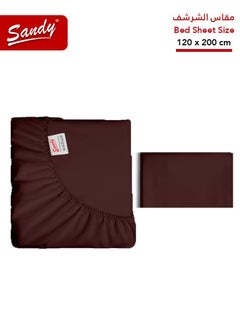 Sandy Sandy Premium Hotel Quality Fitted Sheet and Pillow Case, Bed Sheet 2 Pieces Set, Soft & Breathable and Cooling, Extra Twin Size 120 x 200 cm, Burgundy Brown  - Image 1