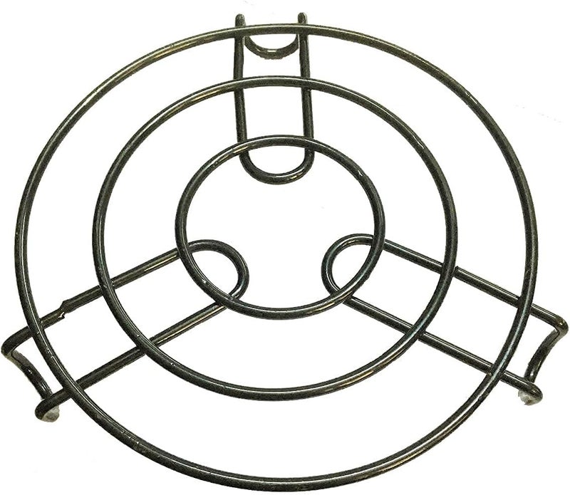 Stainless Steel Food Steamer Rack with Decorative Pattern, Round Cooling Stand with Handles, Black - Image 2