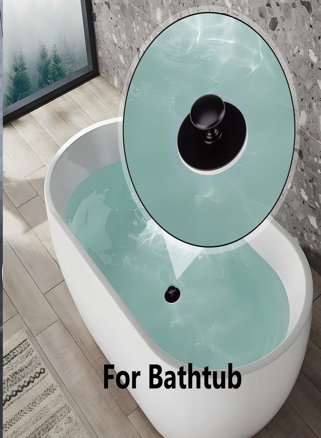 Bathtub Drain Stopper,Tub Silicone Stopper,Bathtub Drain Replacement Accessories,Suitable for Bathtubs,Sinks,Washbasin Drain Ooutlet Rubber Drain Stopper (Black) - Image 3