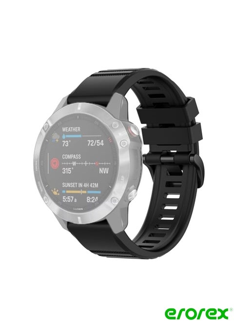 Garmin Fenix 6 22mm Quick Release Official Texture Wrist Strap Watchband with Plastic Button(Black)