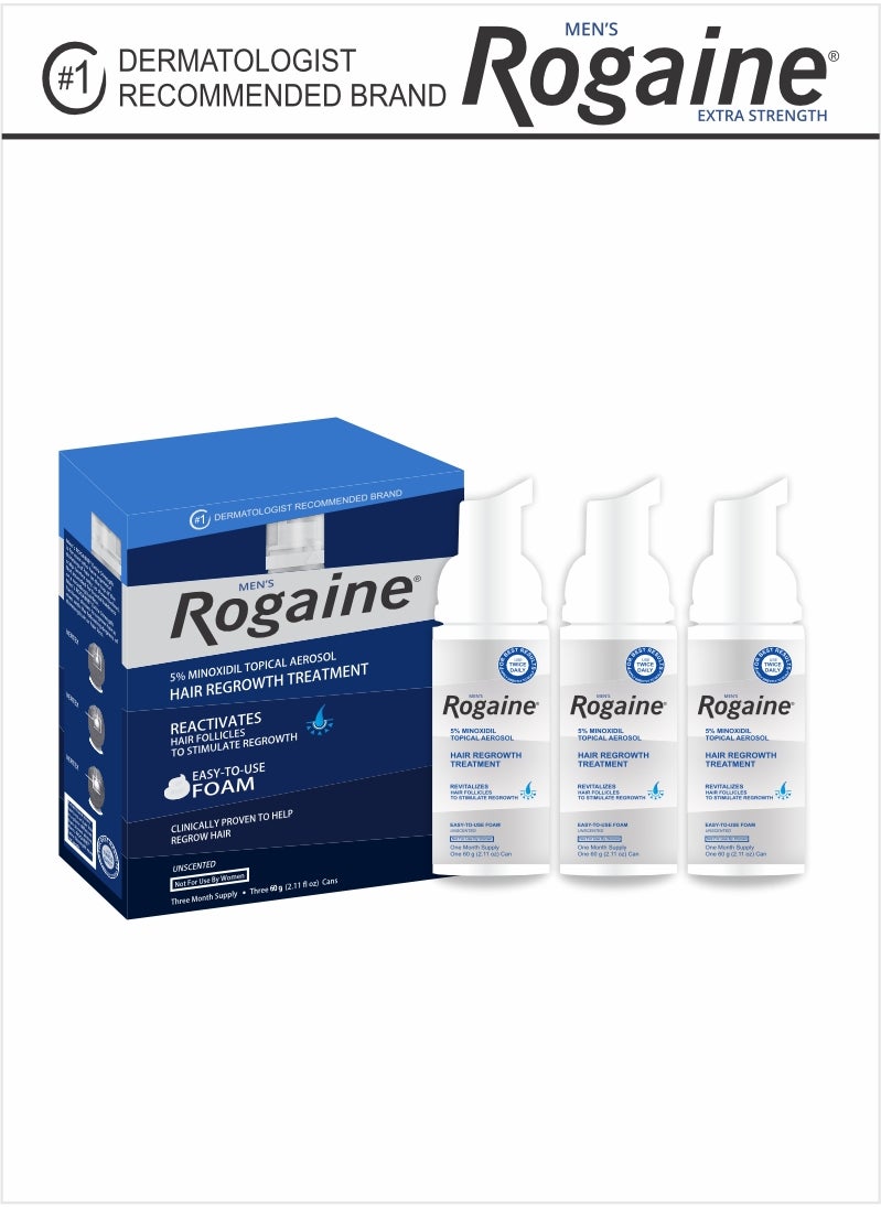 AS SEEN ON TV - Hair Regrowth with Rogaine 5% Foam, 3-Month Supply - Image 1