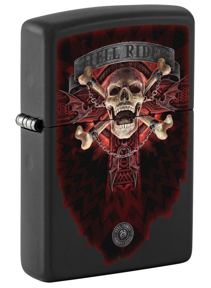 Zippo ولاعة مقاومة للرياح سوداء غير لامعة من مجموعة آن ستوكيس Ci018439 218 - Image 1