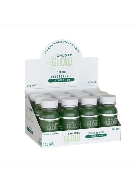 Liquid Chlorophyll Detox Shots | All Natural and Organic Plant Based Drink to Boost Energy and Straighten Your Immune System | Internal Deodorant, Cleanses and Detoxifies (12 pack)