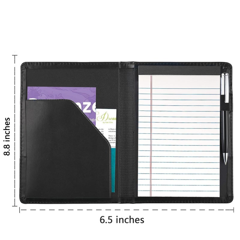 Gorbado Padfolio/Portfolio Binder, Mini Padfolio Portfolio Binder 5 x 8 Legal Writing Pad, A5 Document Organizer Folder for Men Women, Black - Image 5