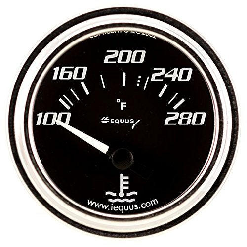 Equus 7262 2-1/16" Electric Water Temperature Gauge, Chrome with Black Dial - Image 1
