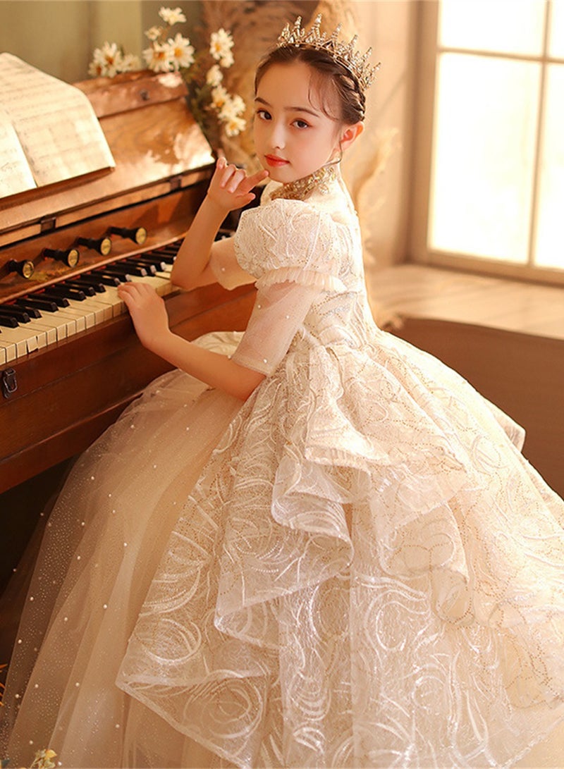 Children's dress new princess dress evening dress little girl performance piano catwalk dress Costumes - Image 3
