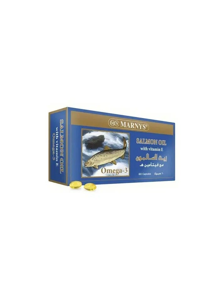 Marnys Salmon Oil Omega 3 500 mg with Vitamin E 60 Capsules - Image 4