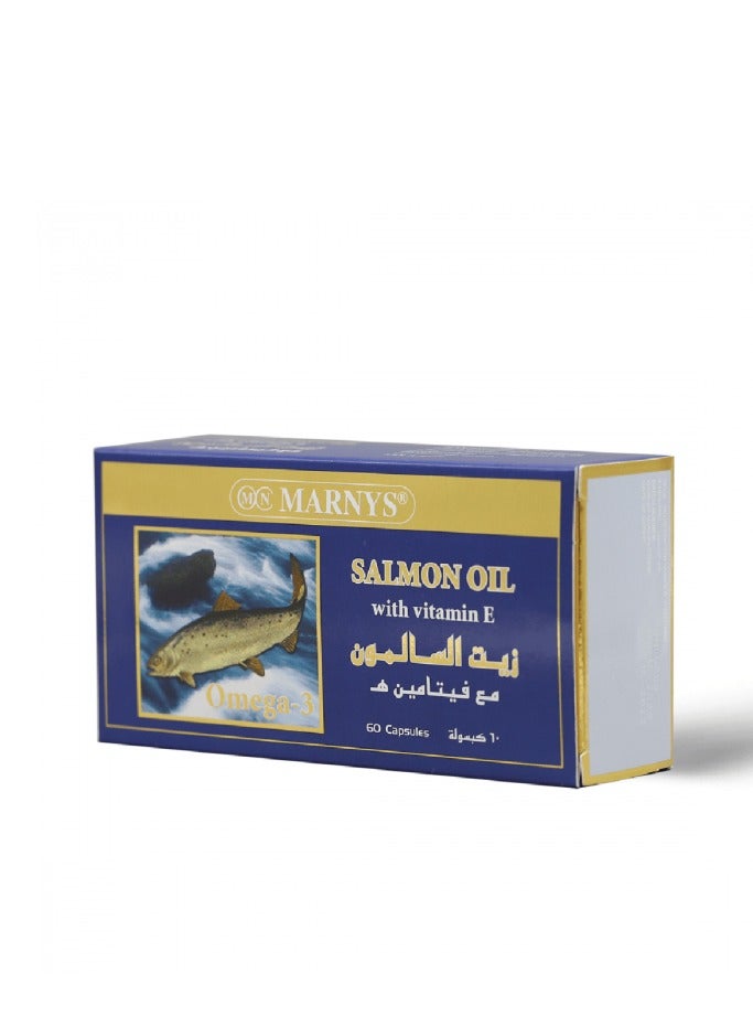 Marnys Salmon Oil Omega 3 500 mg with Vitamin E 60 Capsules - Image 5