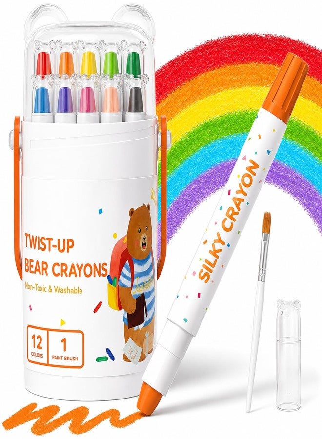 BITTZOOT 12 Color Twistable Crayons for Toddlers 1-3 and Kids 4-8,Non-Toxic Washable Crayons,Ultra-Silky Easy-Grip Art Work Supplies, Drawing Art Work Supplies Educational Gift for Boys and Girls - Image 1