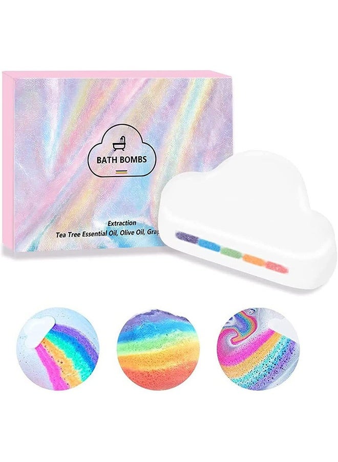 Bath Bombs Cloud-Shaped Bath Bomb 180g, Natural Essential Oil Infused Bath Fizzy, Colorful Bubble Bath Experience for Relaxation & Skin Care, Gentle Formula for Various Skin Types - Image 1