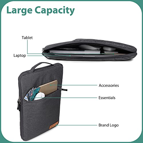 Red Lemon Ultra Protective Nylon Laptop Bag Sleeve Case Cover Pouch for 13 Inch/13.3 Inch Laptop/MacBook, Water Repellent, Men & Women (Grey) - Image 4