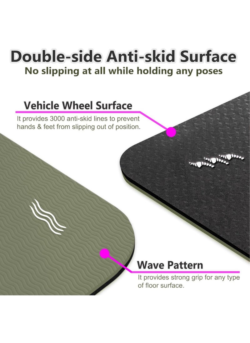 Sky Land Yoga Mat Non Slip,6mm Yoga Mat-Ideal for HiiT, Pilates, Yoga, and Home Workouts-TPE Gym Exercise Mat Ideal for Various Fitness Routines EM-9304-H  - Image 2