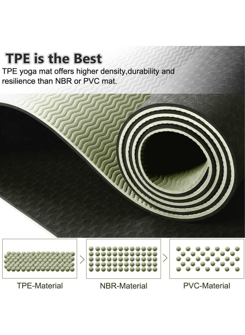 Sky Land Yoga Mat Non Slip,6mm Yoga Mat-Ideal for HiiT, Pilates, Yoga, and Home Workouts-TPE Gym Exercise Mat Ideal for Various Fitness Routines EM-9304-H  - Image 3