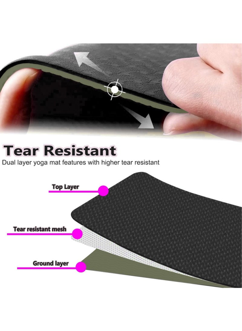Sky Land Yoga Mat Non Slip,6mm Yoga Mat-Ideal for HiiT, Pilates, Yoga, and Home Workouts-TPE Gym Exercise Mat Ideal for Various Fitness Routines EM-9304-H  - Image 4