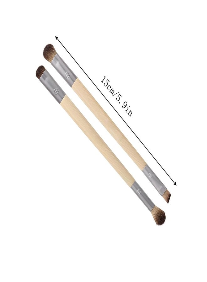 YAMHOHO Enhancing Eye Brush Set, Makeup Brushes For Liquid, Cream & Powder Eyeshadow & Eye Liner Application, Dual-Sided & Eco-Friendly, Synthetic Bristles, Cruelty-Free, 2 Piece Set (Primary Color-2pcs) - Image 2