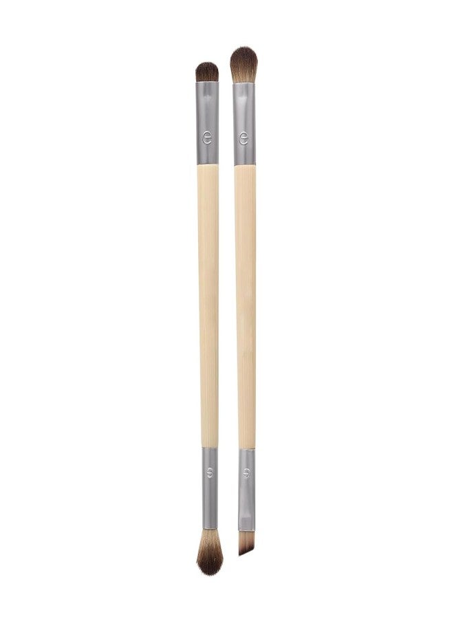 YAMHOHO Enhancing Eye Brush Set, Makeup Brushes For Liquid, Cream & Powder Eyeshadow & Eye Liner Application, Dual-Sided & Eco-Friendly, Synthetic Bristles, Cruelty-Free, 2 Piece Set (Primary Color-2pcs) - Image 1