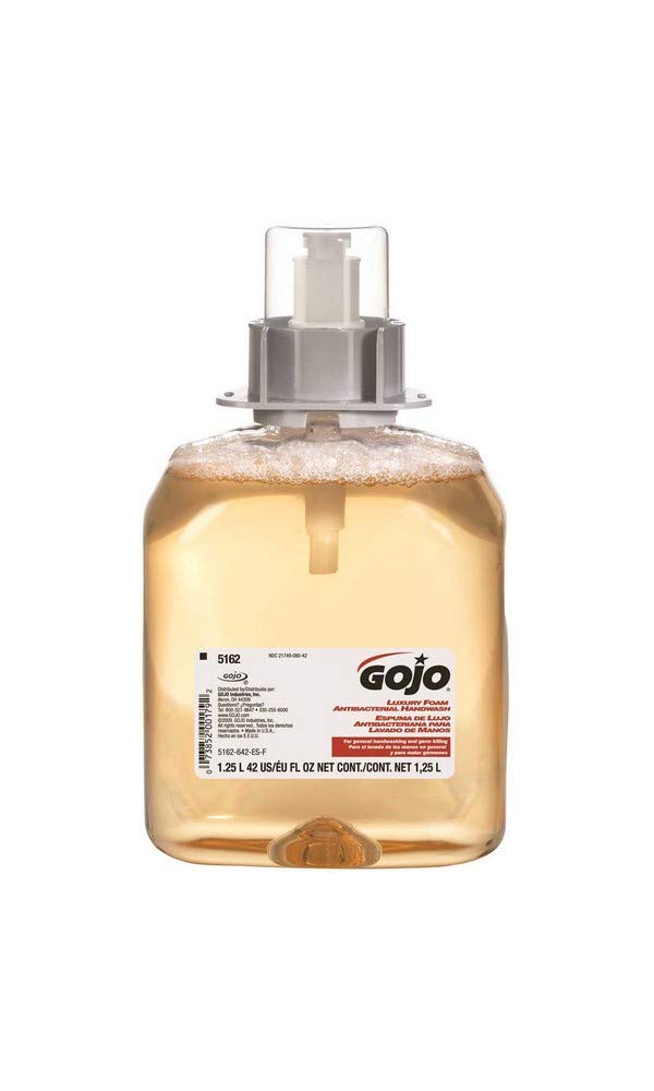 GOJO Luxury Foam Antibacterial Handwash, Fresh Fruit Fragrance, 1250 mL Foam Hand Soap Refill FMX-12 Push-Style Dispenser (Pack of 1)