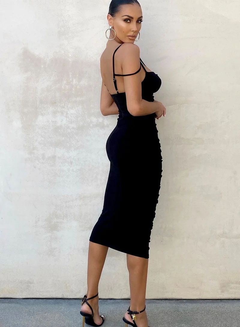 Club L London Front Twisted Bodycon Dress