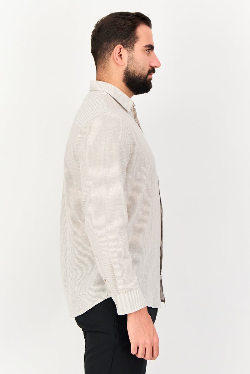 JACK & JONES Men Regular Fit Long Sleeve Stripe Casual Shirt, Multicolor - Image 3