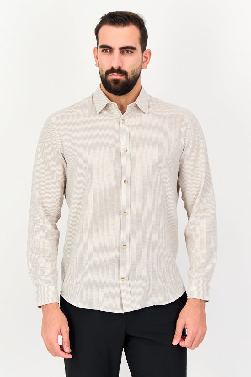 JACK & JONES Men Regular Fit Long Sleeve Stripe Casual Shirt, Multicolor - Image 1