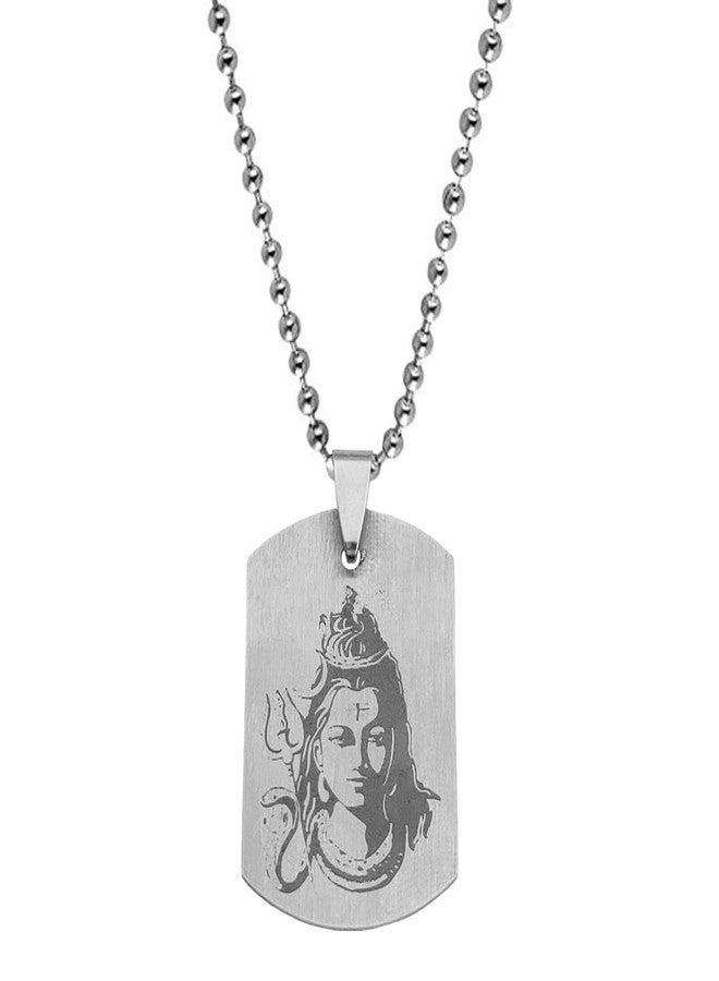 AFH Lord Shiva Bholenath Religious Stainless Steel Pendant Necklace Chain For Men And Women - Image 1