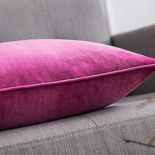 Khooti Decorative Velvet 200 TC Square Cushion Cover Throw Pillow Cover For Living Room Couch Diwan Single Seater Sofa, Colorful Modern Small 16X16 Inches/40X40 Cm (Color-Pink)(Set Of 2 Pcs) C2 - Image 2