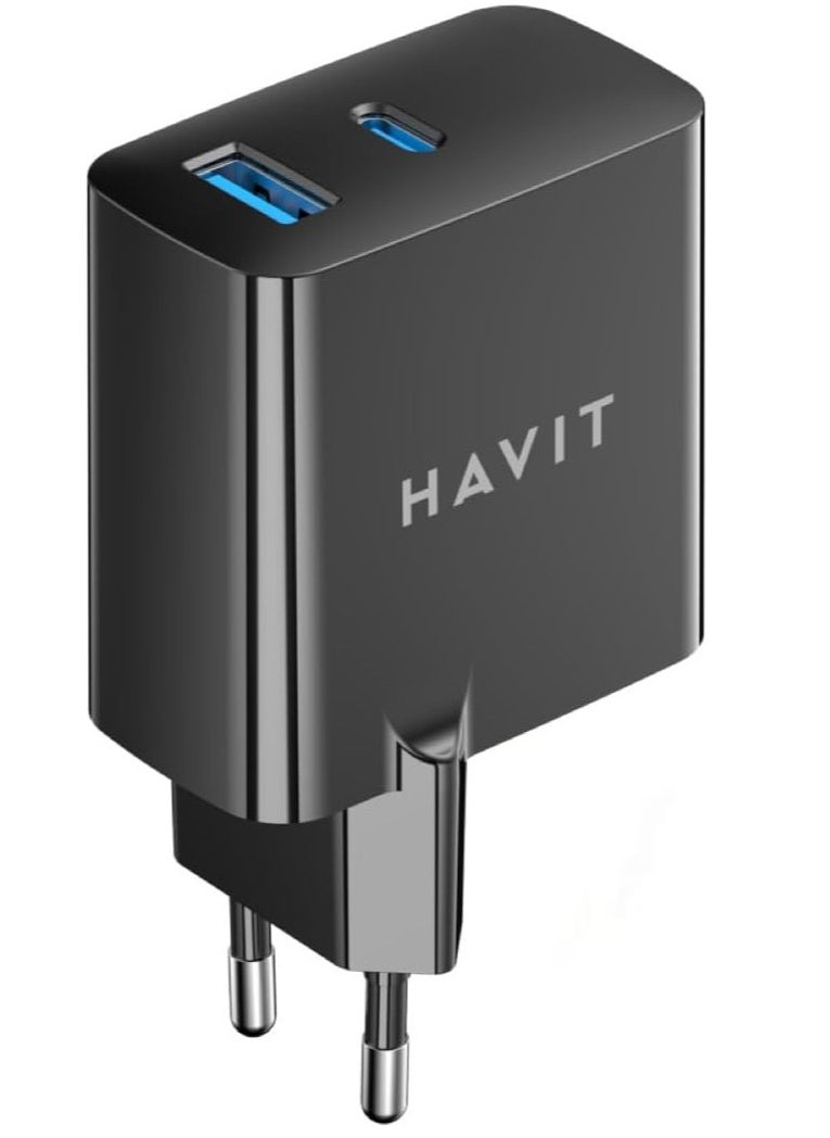 havit Havit wall Charger PD45wat dual port with Gan technology for Laptop and MACBOOK and Google pixel and Iphone model uc45pro  - Image 1