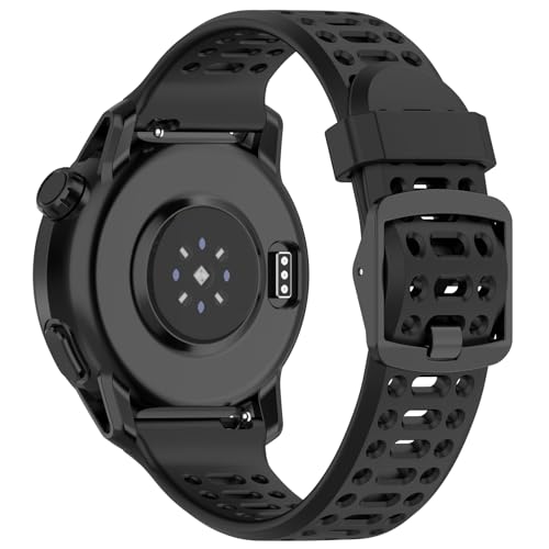Disscool Replacement Adjustable Wristbands 20mm Compatible with COROS APEX 2/PACE 2/APEX 42mm Soft Silicone Wrist with Quick Release Strap Smart Watch Accessories for Man and Women(Black) - Image 2