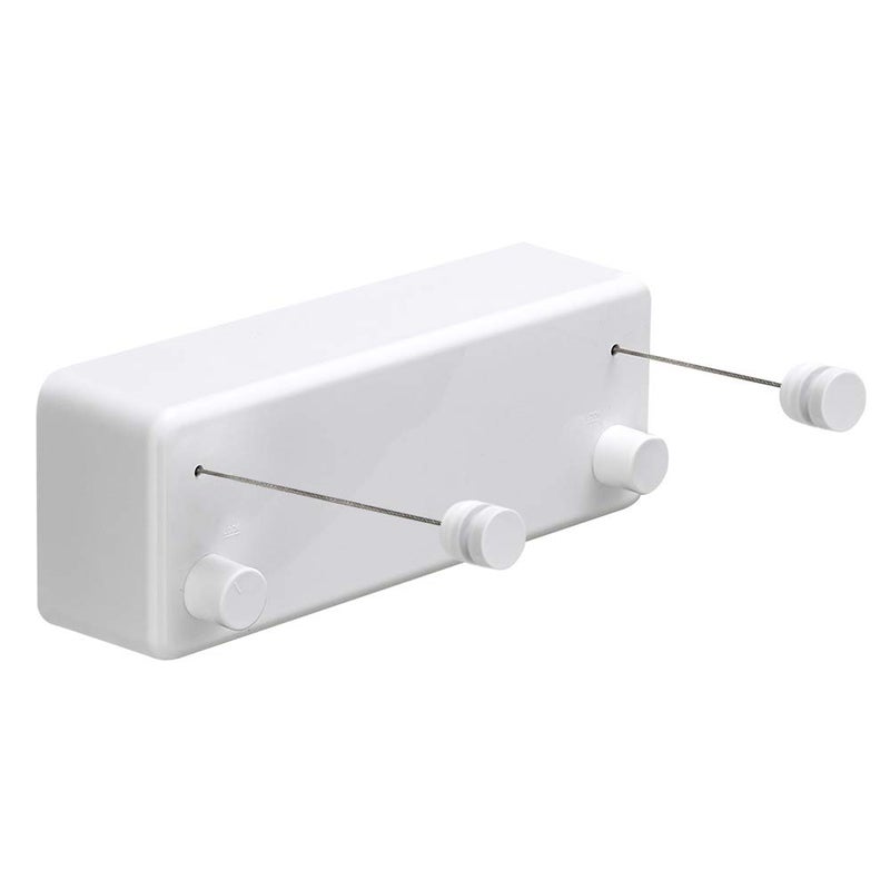 BESy Retractable Clothesline ABS case+Aluminum Dryer with Adjustable Stainless Steel Double Rope String Hotel Style Heavy Duty,Wall Mounted Method, 13.8 Feets,White - Image 1
