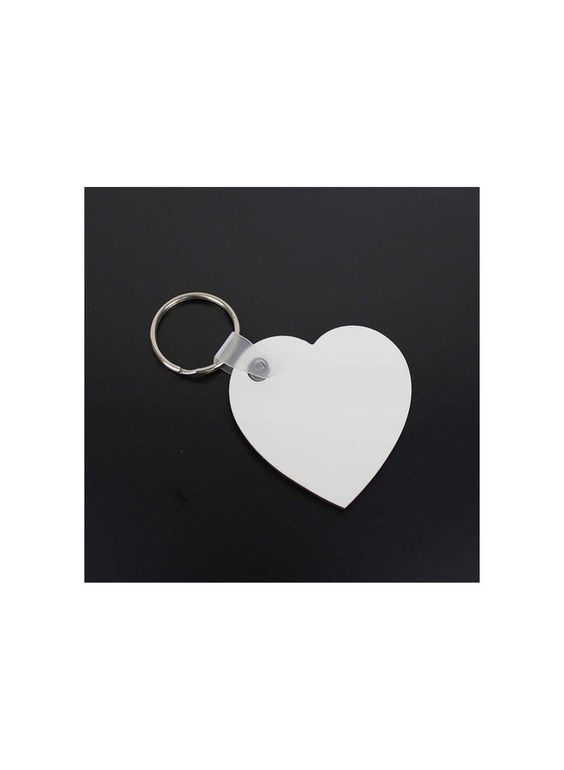 GGOOT 10pcs Heart Blank Keychains Sublimation Keychains for Heat Transfer White - Image 4
