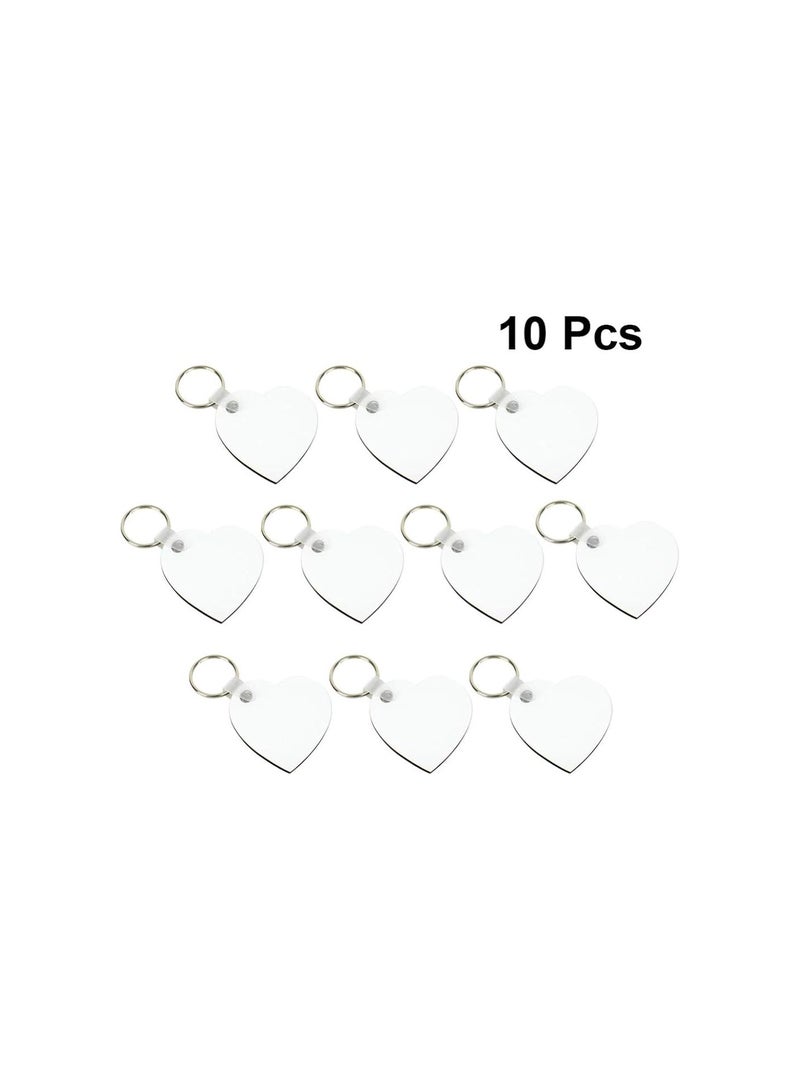 GGOOT 10pcs Heart Blank Keychains Sublimation Keychains for Heat Transfer White - Image 3