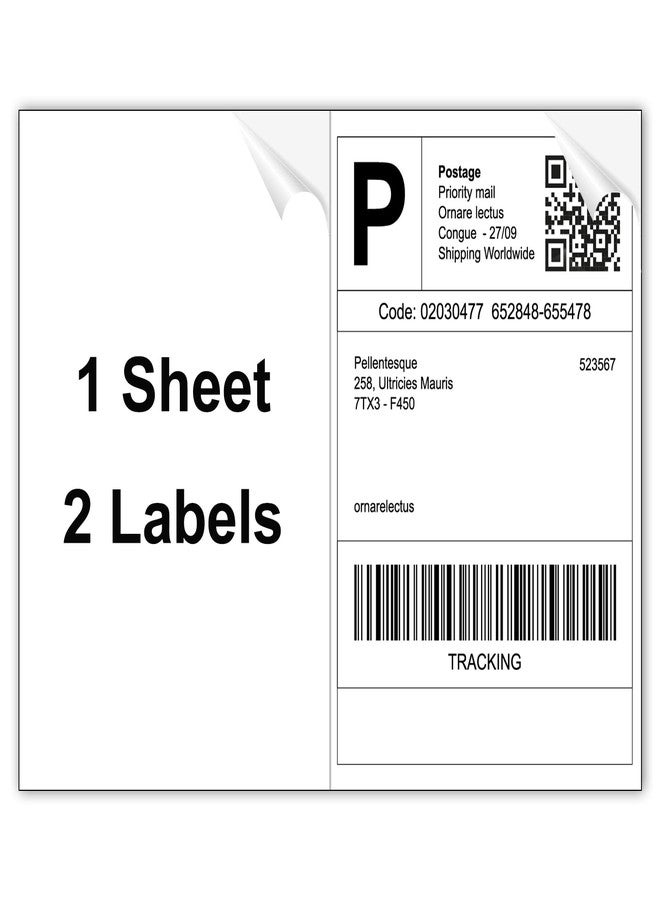 MBLABEL Half Sheet Shipping Labels, 8.5" x 5.5" Address Labels, Half Sheet Self Adhesive Mailing Labels for Laser & Inkjet Printers (100 Sheets, 200 Labels) - Image 1