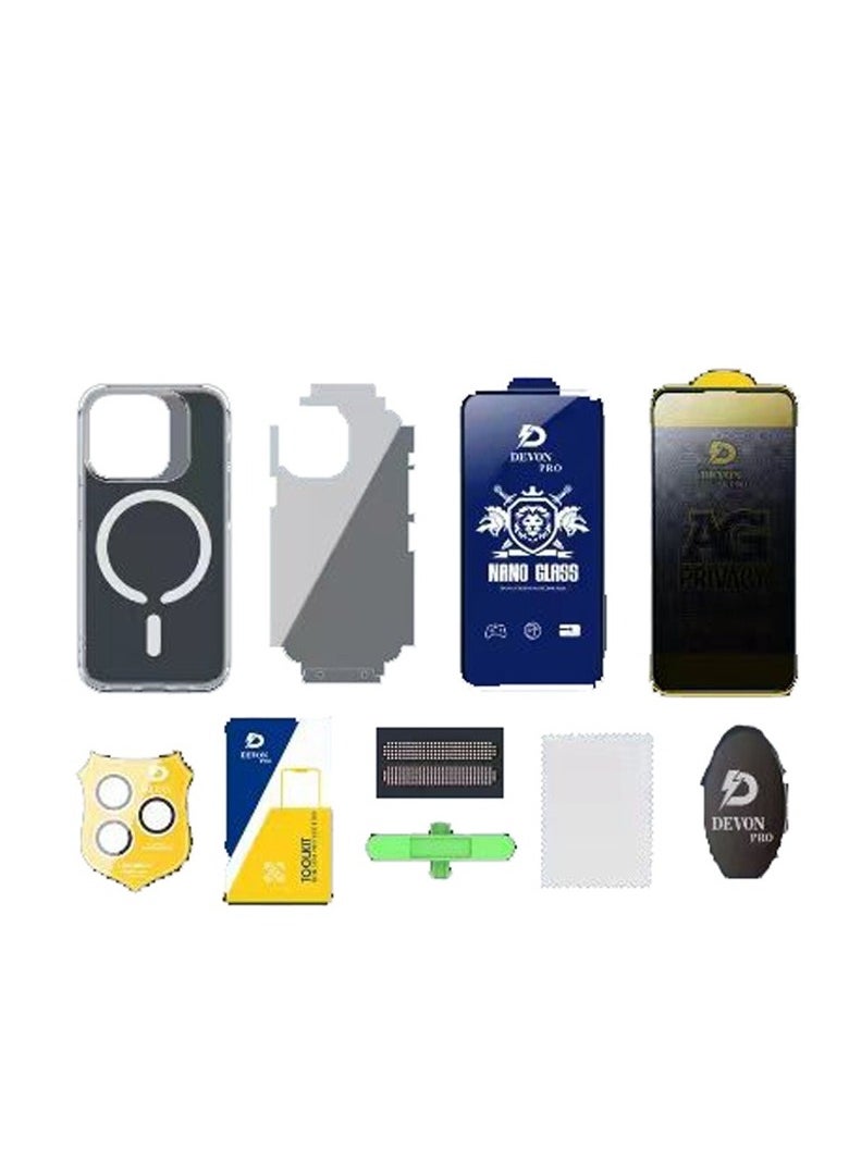 Devon - iPhone 15 Pro Protection (Lock) MagSafe Package 10in1 from Devon The most powerful complete protection for your phone ever - Image 1